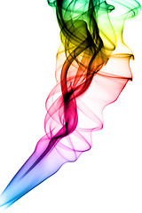 Image showing Bright colored puff of smoke abstract shapes 