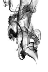 Image showing Black Abstract fume on white