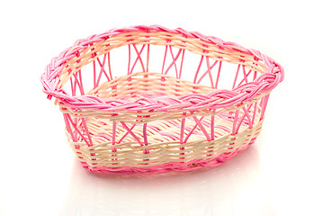 Image showing Valentines day - Pink woven basket