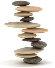 Image showing Stability and Zen Balanced stone tower 