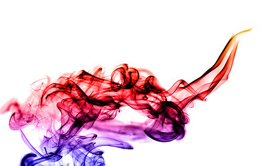 Image showing Gradient colored fume abstract over white