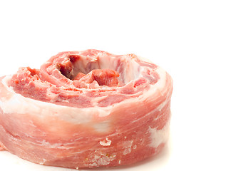 Image showing Raw pork ribs and meat isolated 