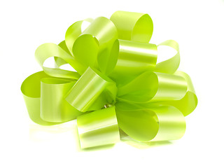Image showing lettuce green holiday ribbon for presents 
