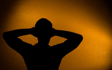 Image showing Rest and relax - silhouette of man