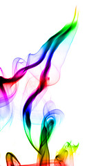 Image showing Green and red fume abstract shapes