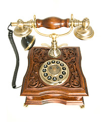 Image showing Top view of Old-fashioned telephone