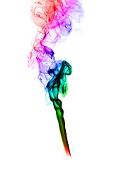 Image showing Puff of colored abstract smoke curves