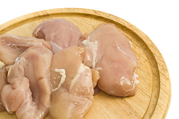 Image showing Close-up of Chicken fillet and on hardboard