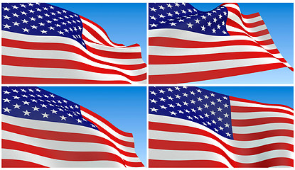 Image showing Flying USA Flag