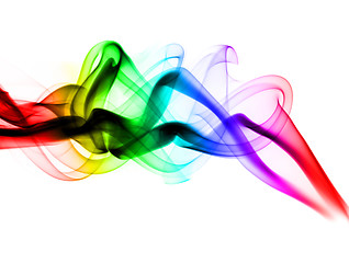 Image showing Gradient colored fume abstract shapes 