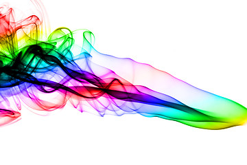 Image showing Abstraction. Colorful fume swirl 