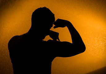 Image showing Strength and health. Silhouette of man