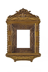 Image showing Vertical carved frame for picture useful as icon case isolated