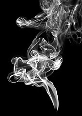 Image showing White smoke abstract on black