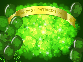Image showing St Patricks Day Two Green Beers Banner Shamrock