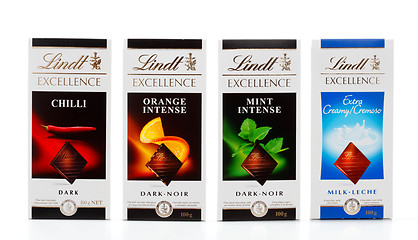 Image showing Lindt 100g chocolate blocks