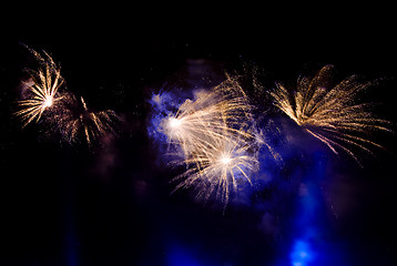 Image showing Fireworks in sky at night