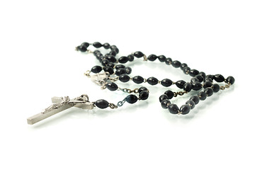 Image showing Black rosary isolated over white