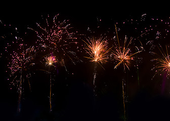 Image showing Fireworks in sky 