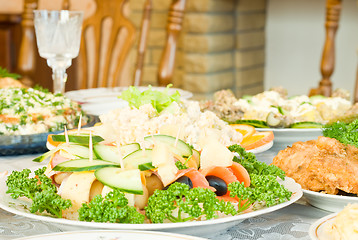 Image showing Canape on the table