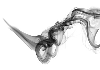 Image showing Abstract fume waves over the white 