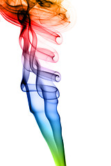 Image showing Colored puff of abstract smoke