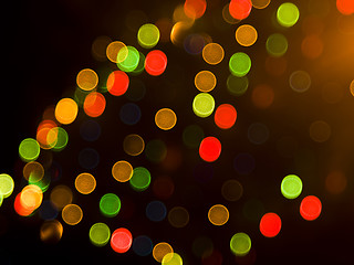 Image showing Blurred festive colorful lights 