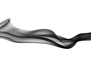 Image showing Abstract horizontal smoke wave over white