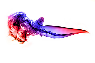 Image showing Colorful puff of abstract smoke