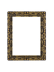 Image showing Carved emprty Frame for portrait or picture over white