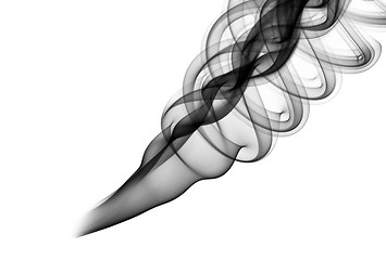 Image showing Abstract black smoke shapes on white