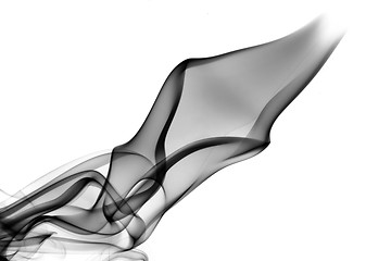 Image showing Abstract smoke waves on white