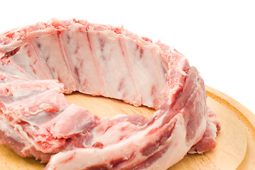 Image showing Uncooked Pork ribs with raw meat 