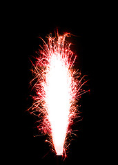 Image showing Bright Red birthday fireworks