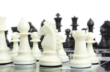 Image showing Black and white - chess on board