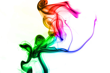 Image showing Colored fume abstract on white 