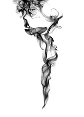 Image showing Magic abstract smoke patterns over white