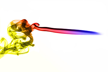 Image showing Beautiful colored smoke abstract shape On the white