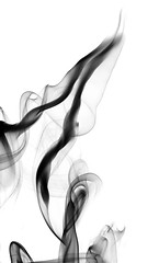 Image showing Abstract smoke curves on white