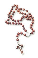 Image showing Brown Wooden beads isolated over white