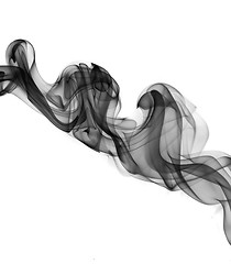 Image showing Abstract smoke waves over the white