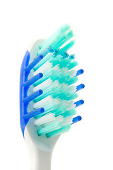 Image showing Healthy lifestyle - extreme closeup of toothbrush