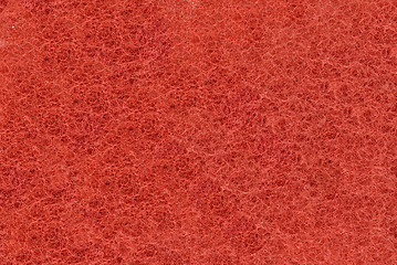 Image showing Close-up of Red synthetic fibrous surface