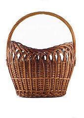 Image showing Big Wicker woven basket over white