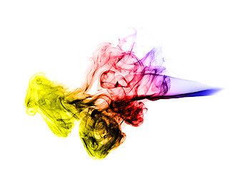 Image showing Abstract colored Smoke Shape over white