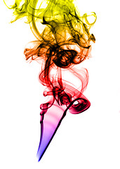 Image showing Colored abstract Smoke over white 