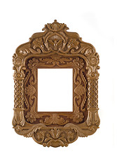 Image showing Wooden carved Frame for picture useful as icon case