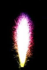 Image showing Bright Colorful birthday fireworks candle