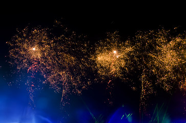 Image showing Bright fireworks at night