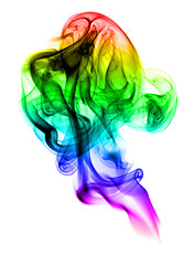 Image showing Colored with gradient fume abstract on white